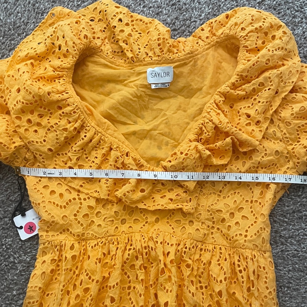 NWT Saylor Zerina lace short sleeve ruffle mini Dress - Picture 5 of 8